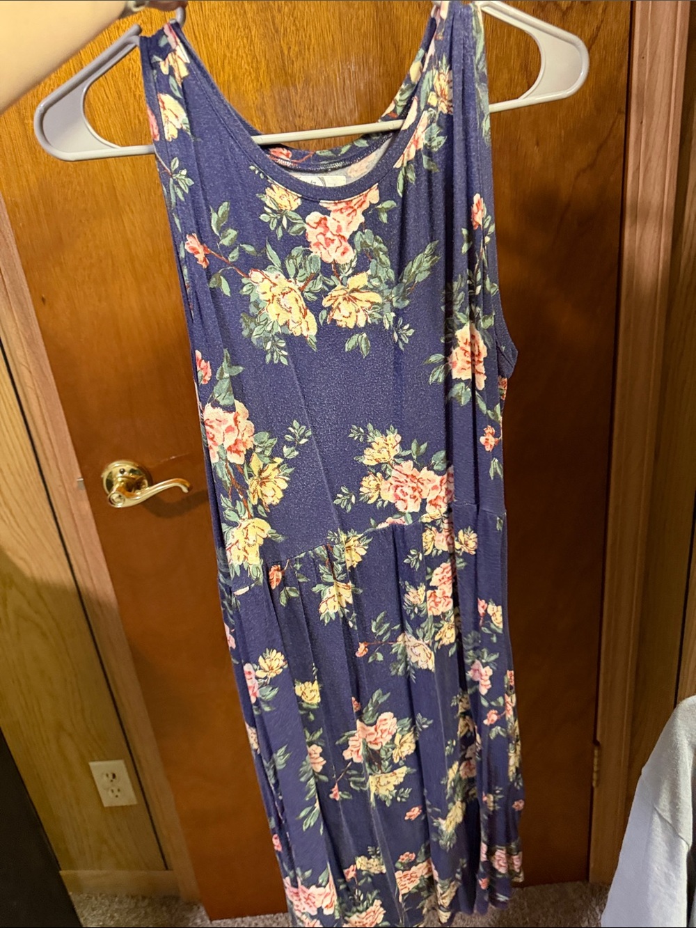 Maurices Navy Floral Sleeveless Maxi Dress